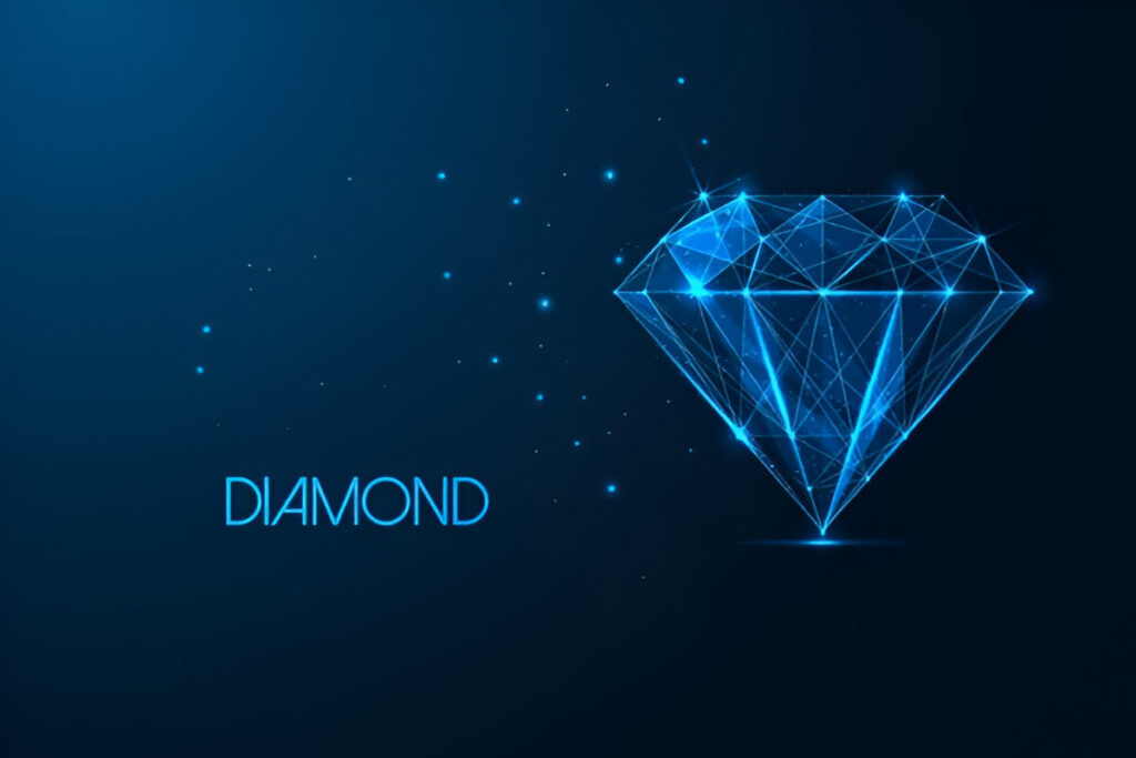Futuristic diamond symbol
