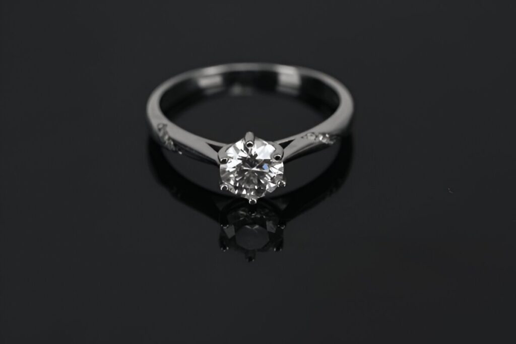 a moissanite ring