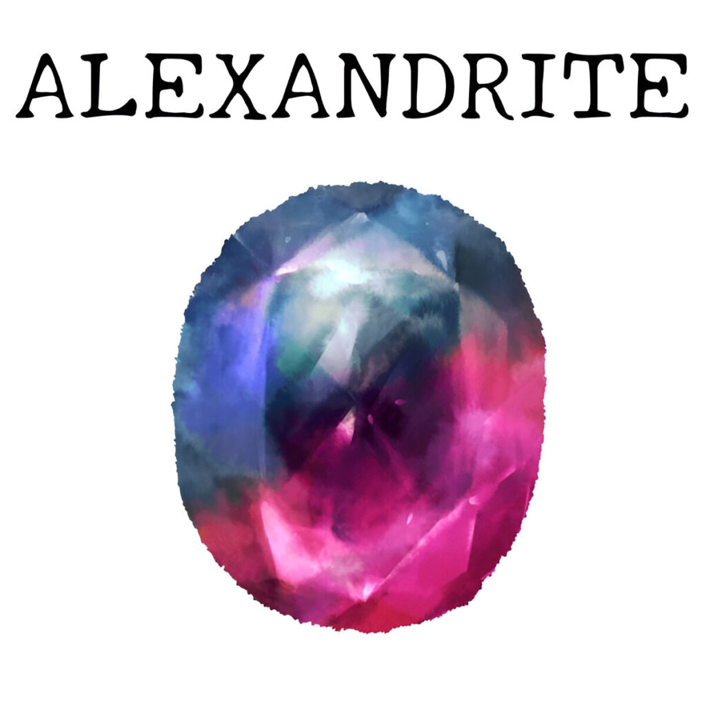 beautiful alexandrite. Watercolor style illustration on white background