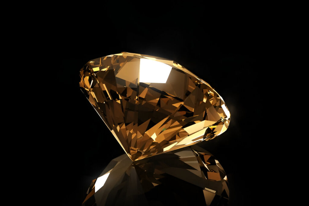 yellow topaz crystal on a black background